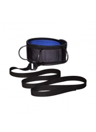 Чёрно-синий неопреновый ошейник с поводком - Sitabella - купить с доставкой в Магнитогорске