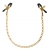 Чёрные с золотом зажимы на соски Gold Chain Nipple Clamps - Pipedream - купить с доставкой в Магнитогорске