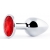 Серебристая анальная пробка с красным стразом - 7,2 см. - Anal Jewelry Plug - купить с доставкой в Магнитогорске