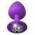 Фиолетовая анальная пробка со стразом Her Little Gem Large Plug - 9,5 см. - Pipedream - купить с доставкой в Магнитогорске