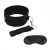Черный ошейник с длинным поводком Collar and Leash Set - Lux Fetish - купить с доставкой в Магнитогорске