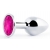 Серебристая анальная пробка с малиновым кристаллом - 7,2 см. - Anal Jewelry Plug - купить с доставкой в Магнитогорске