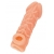 Телесная закрытая насадка с венками Cock Sleeve Size L - 17,6 см. - KOKOS - в Магнитогорске купить с доставкой