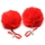 Красные зажимы на соски с помпонами Pom Pom - XR Brands - купить с доставкой в Магнитогорске