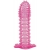 Гелевая розовая насадка с шипами - 12 см. - Toyfa Basic - в Магнитогорске купить с доставкой