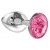 Малая серебристая анальная пробка Diamond Pink Sparkle Small с розовым кристаллом - 7 см. - Lola Games - купить с доставкой в Магнитогорске