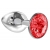 Малая серебристая анальная пробка Diamond Red Sparkle Small с красным кристаллом - 7 см. - Lola Games - купить с доставкой в Магнитогорске