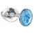Малая серебристая анальная пробка Diamond Light blue Sparkle Small с голубым кристаллом - 7 см. - Lola Games - купить с доставкой в Магнитогорске