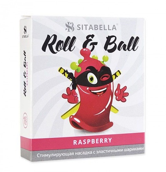 Стимулирующий презерватив-насадка Roll   Ball Raspberry - Sitabella - купить с доставкой в Магнитогорске