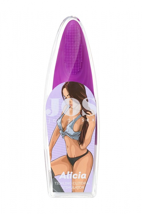 Фиолетовый клиторальный стимулятор с ресничками JOS ALICIA - 15,5 см. - JOS