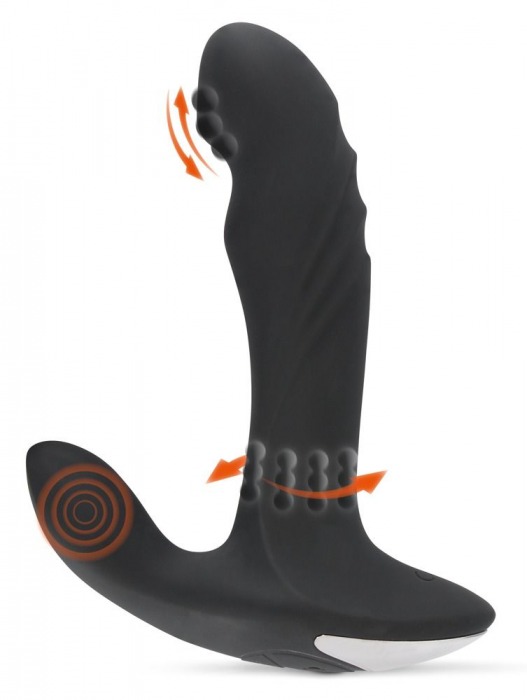 Черный вибромассажер простаты с функцией римминга Plug with Perineum Stimulator - 16,6 см. - Orion - в Магнитогорске купить с доставкой