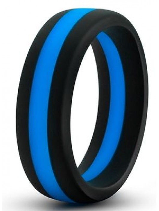 Черно-синее эрекционное кольцо Silicone Go Pro Cock Ring - Blush Novelties - в Магнитогорске купить с доставкой