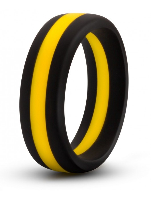 Черно-желтое силиконовое эрекционное кольцо Silicone Go Pro Cock Ring - Blush Novelties - в Магнитогорске купить с доставкой