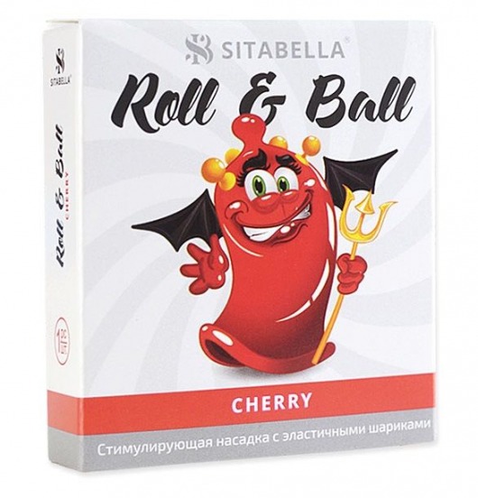 Стимулирующий презерватив-насадка Roll   Ball Cherry - Sitabella - купить с доставкой в Магнитогорске