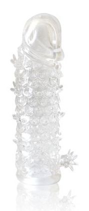 Закрытая прозрачная рельефная насадка Crystal sleeve - 13 см. - Erowoman-Eroman - в Магнитогорске купить с доставкой