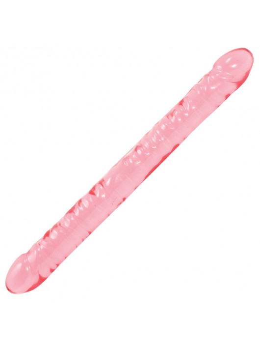 Розовый двухголовый фаллоимитатор Crystal Jellies - 45,7 см. - Doc Johnson