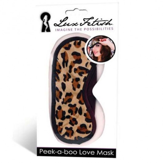 Леопардовая маска на глаза Peek-a-Boo - Lux Fetish - купить с доставкой в Магнитогорске