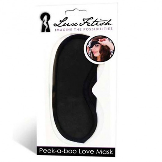 Черная маска на глаза Peek-a-Boo - Lux Fetish - купить с доставкой в Магнитогорске