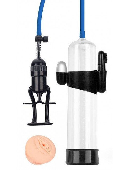 Прозрачная вакуумная вибропомпа Sex Expert с насадкой-вагиной - Sex Expert - в Магнитогорске купить с доставкой