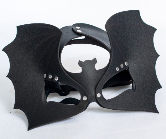 Черная кожаная маска на глаза  Летучая мышь - Sitabella - купить с доставкой в Магнитогорске