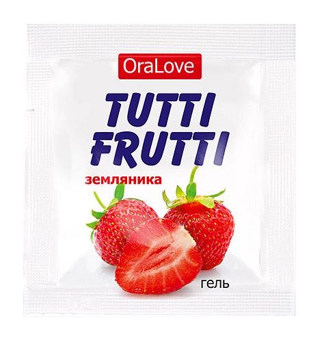 Пробник гель-смазки Tutti-frutti с земляничным вкусом - 4 гр. - Биоритм - купить с доставкой в Магнитогорске