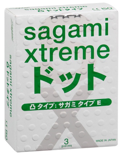 Презервативы Sagami Xtreme SUPER DOTS с точками - 3 шт. - Sagami - купить с доставкой в Магнитогорске