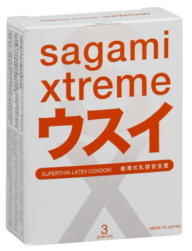 Ультратонкие презервативы Sagami Xtreme SUPERTHIN - 3 шт. - Sagami - купить с доставкой в Магнитогорске