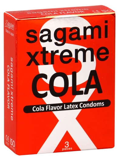 Ароматизированные презервативы Sagami Xtreme COLA - 3 шт. - Sagami - купить с доставкой в Магнитогорске