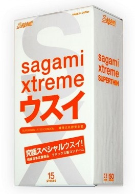 Ультратонкие презервативы Sagami Xtreme SUPERTHIN - 15 шт. - Sagami - купить с доставкой в Магнитогорске