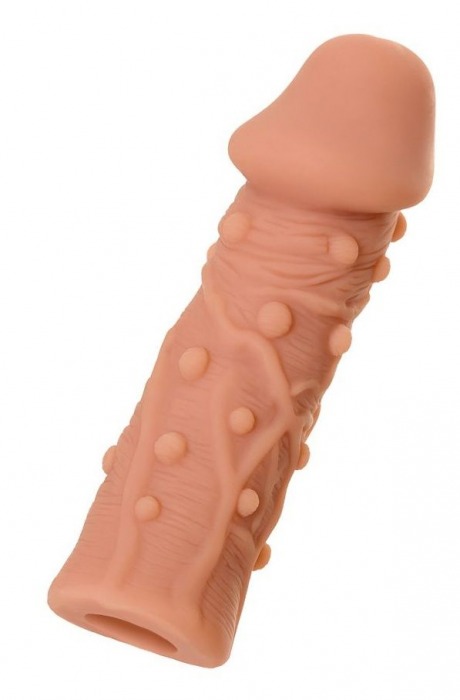 Телесная реалистичная насадка KOKOS Extreme Sleeve 06 с дополнительной стимуляцией - 12,7 см. - KOKOS - в Магнитогорске купить с доставкой