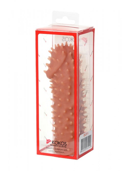 Телесная реалистичная насадка KOKOS Extreme Sleeve 07 с дополнительной стимуляцией - 12,7 см. - KOKOS - в Магнитогорске купить с доставкой