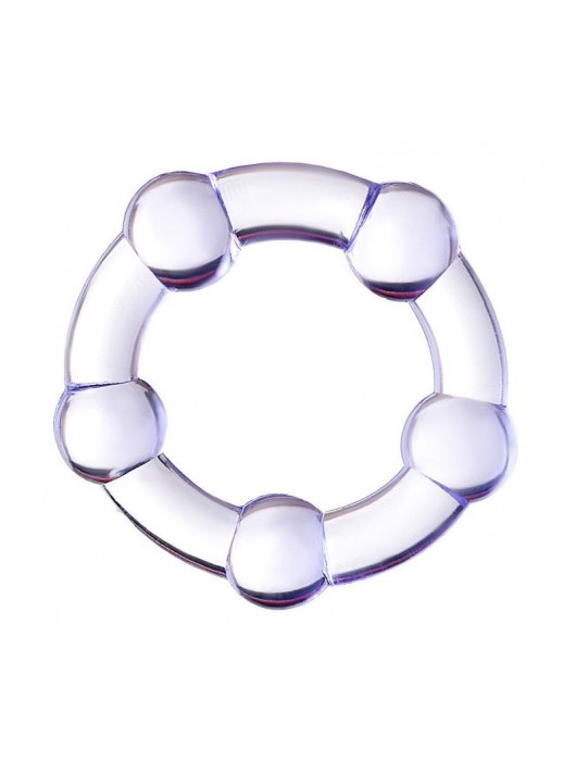 Фиолетовое эрекционное кольцо на пенис с бусинами - Штучки-дрючки - в Магнитогорске купить с доставкой