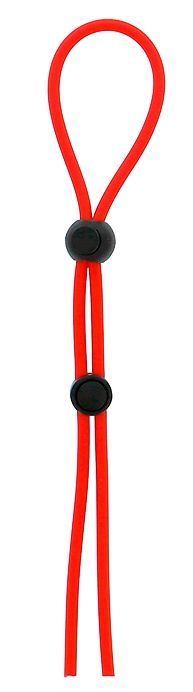 Красное лассо на пенис с двумя бусинами STRETCHY LASSO CAGE - Dream Toys - в Магнитогорске купить с доставкой