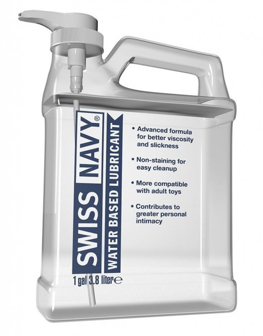 Канистра лубриканта Swiss Navy Water Based Lube на водной основе - 3,8 л. - Swiss navy - купить с доставкой в Магнитогорске