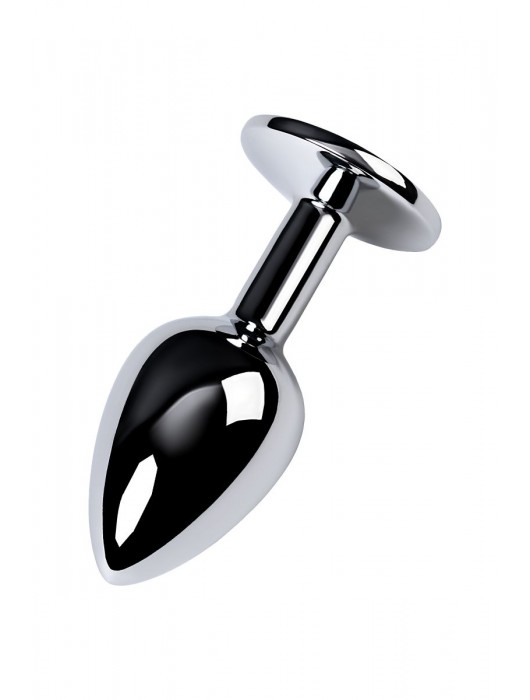 Серебристая конусовидная анальная пробка с фиолетовым кристаллом - 7 см. - ToyFa - купить с доставкой в Магнитогорске