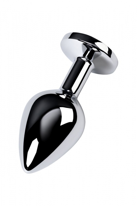 Серебристая конусовидная анальная пробка с голубым кристаллом - 8 см. - ToyFa - купить с доставкой в Магнитогорске