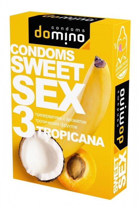 Презервативы для орального секса DOMINO Sweet Sex с ароматом тропических фруктов - 3 шт. - Domino - купить с доставкой в Магнитогорске