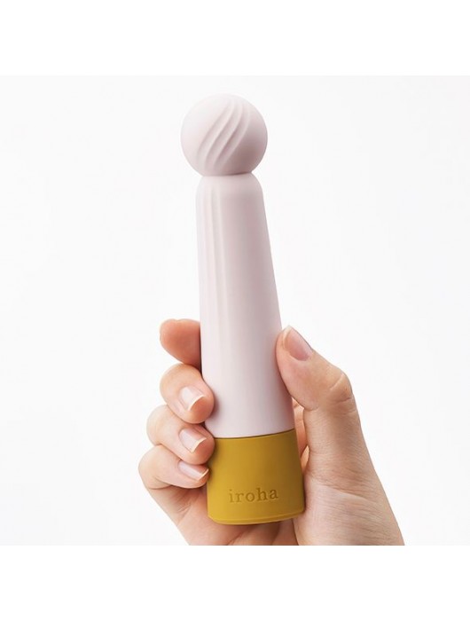 Нежно-розовый вибратор с шаровидной мягкой головкой Iroha Rin - 14,8 см. - Tenga