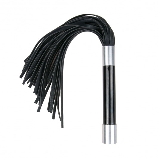 Черная плеть Easytoys Flogger With Metal Grip - 38 см. - Easy toys - купить с доставкой в Магнитогорске