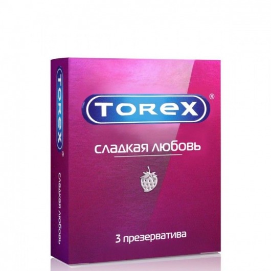 Презервативы Torex  Сладкая любовь  с ароматом клубники - 3 шт. - Torex - купить с доставкой в Магнитогорске