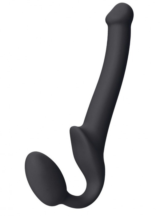 Черный безремневой страпон Silicone Bendable Strap-On S - Strap-on-me - купить с доставкой в Магнитогорске