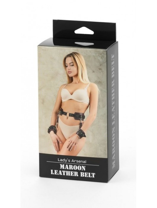 Бордовый пояс Ladys Arsenal с колечками для крепления - БДСМ Арсенал - купить с доставкой в Магнитогорске