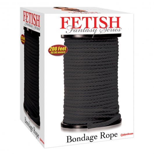 Черная веревка для связывания Bondage Rope - 60,9 м. - Pipedream - купить с доставкой в Магнитогорске