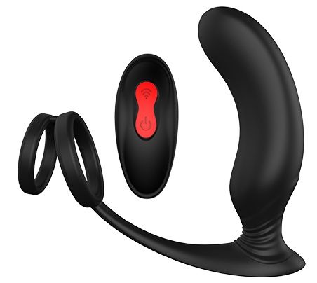 Черный массажер простаты REMOTE P-PLEASER - Dream Toys - в Магнитогорске купить с доставкой