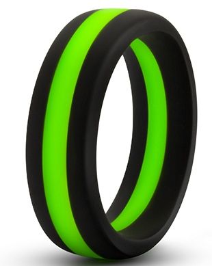 Черно-зеленое эрекционное кольцо Silicone Go Pro Cock Ring - Blush Novelties - в Магнитогорске купить с доставкой