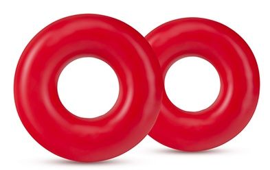 Набор из 2 красных эрекционных колец DONUT RINGS OVERSIZED - Blush Novelties - в Магнитогорске купить с доставкой