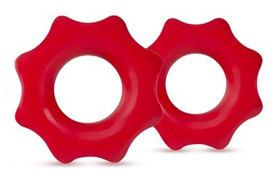 Набор из 2 красных фигурных эрекционных колец NUTZ - Blush Novelties - в Магнитогорске купить с доставкой