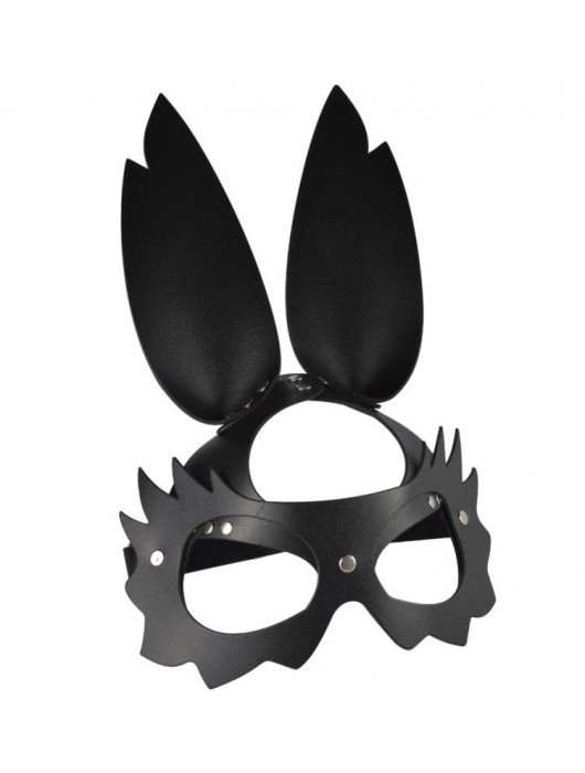 Черная кожаная маска  Зайка  с длинными ушками - Sitabella - купить с доставкой в Магнитогорске