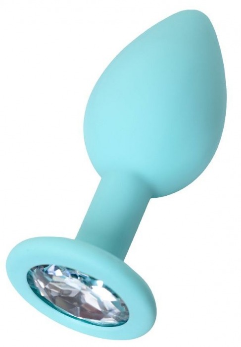 Мятная анальная пробка с прозрачным кристаллом Brilliant - 7 см. - ToyFa - купить с доставкой в Магнитогорске