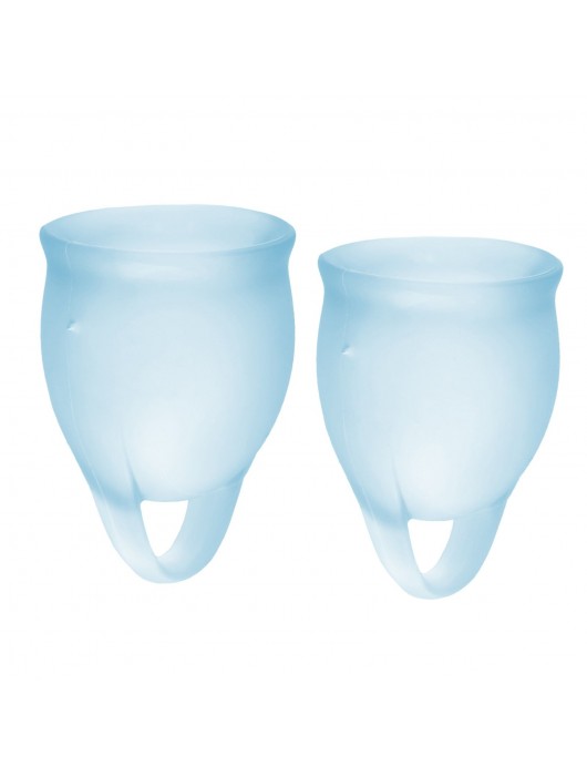 Набор голубых менструальных чаш Feel confident Menstrual Cup - Satisfyer - купить с доставкой в Магнитогорске